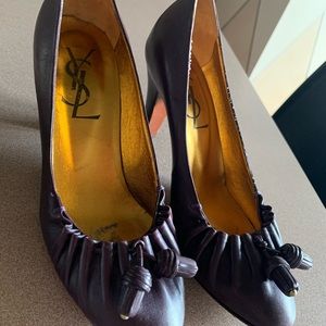 Ysl purple heels.